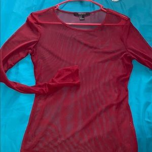 Sheer burgundy top